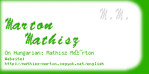 marton mathisz business card